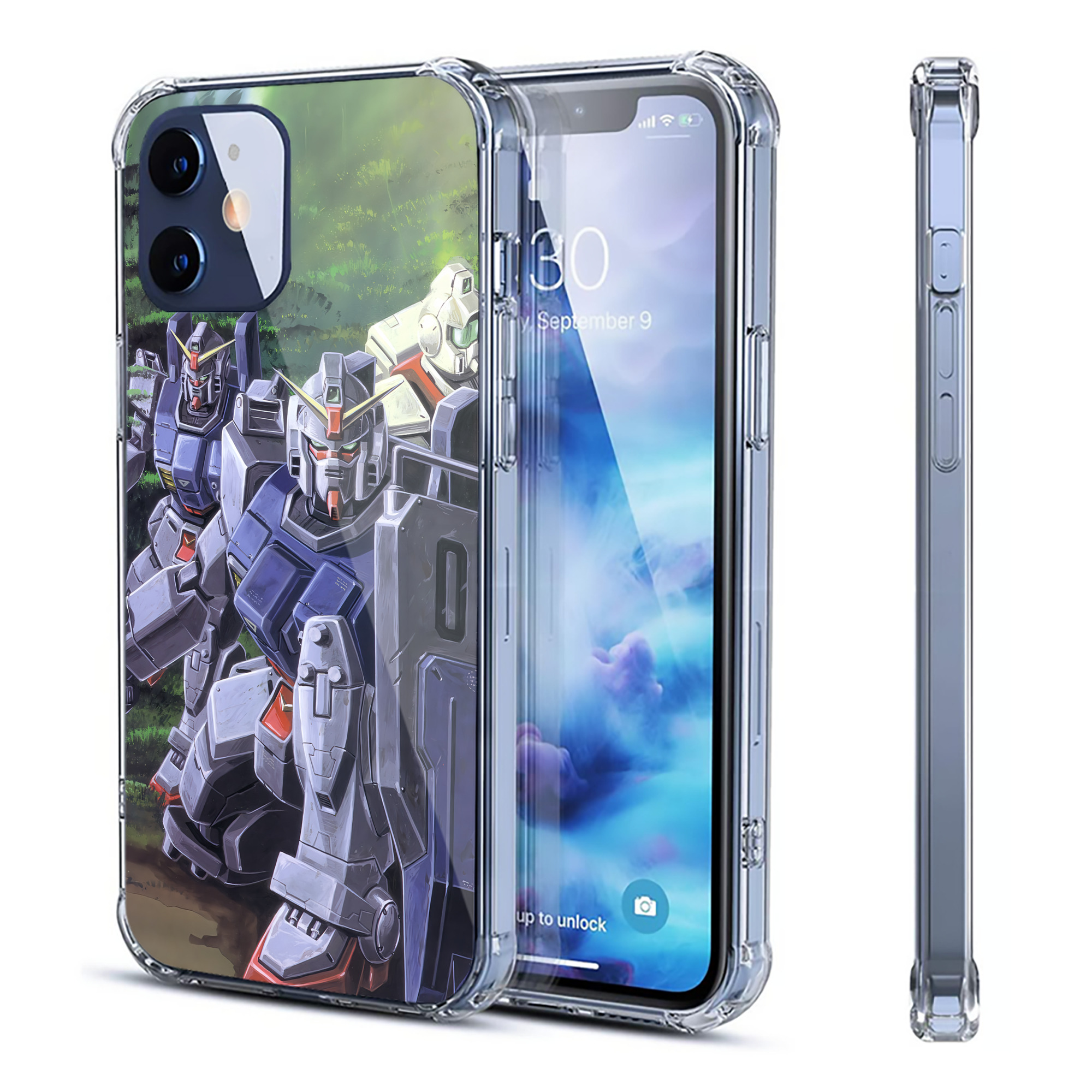 （画像用） 機動戦士ガンダム Mobile Suit Gundam 【iPhone 12シリーズ対応】透明スマホケース（クリアソフトケース）